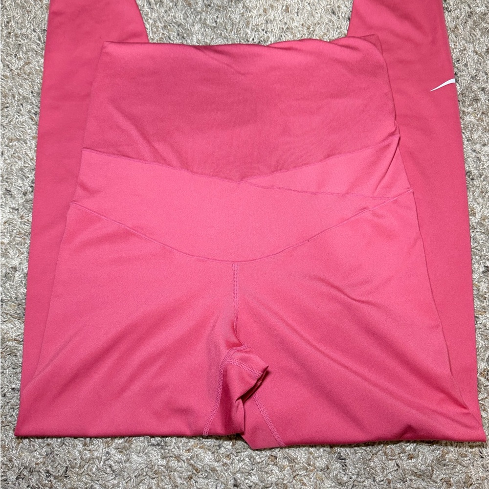 Women's Nike One Pink High-Rise Full-Length Maternity Leggings Size Medium